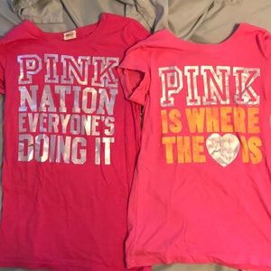 2 PINK shirts